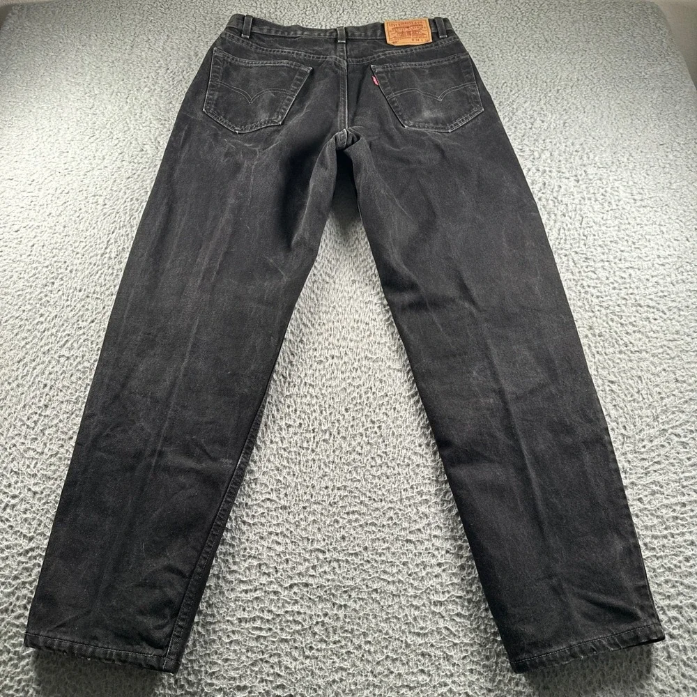 Vtg '99 Levis 550 Jeans Mens 34x32(32x32 Fit) Relaxed Fit Black Straight Leg USA